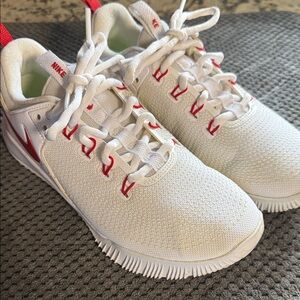 Nike White Athletic Sneakers with Red Accents